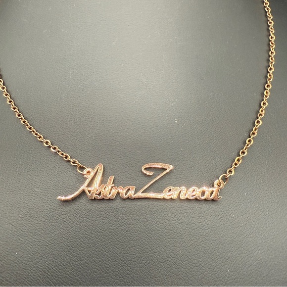 Pharmaceutical Rose Goldtone AstraZeneca Delicate Minimal Necklace - Picture 1 of 9